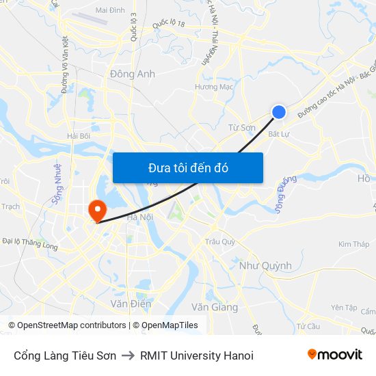 Cổng Làng Tiêu Sơn to RMIT University Hanoi map