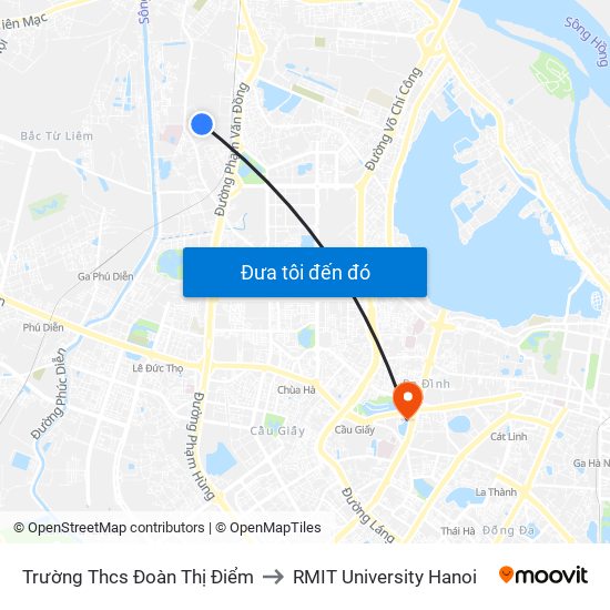 Trường Thcs Đoàn Thị Điểm to RMIT University Hanoi map