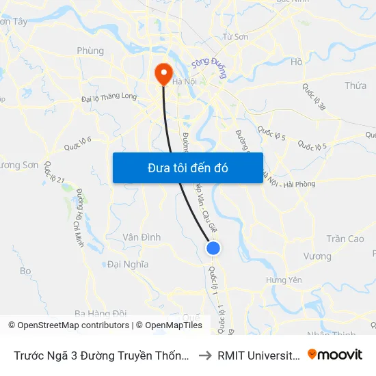 Trước Ngã 3 Đường Truyền Thống - Quốc Lộ 1a to RMIT University Hanoi map
