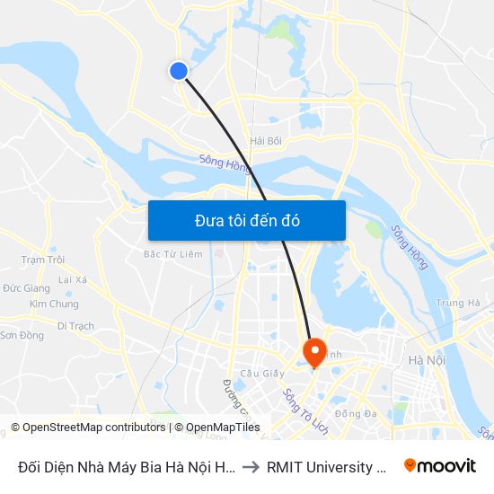 Đối Diện Nhà Máy Bia Hà Nội Habeco to RMIT University Hanoi map