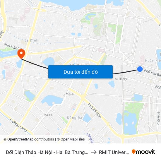 Đối Diện Tháp Hà Nội - Hai Bà Trưng (Cạnh 56 Hai Bà Trưng) to RMIT University Hanoi map
