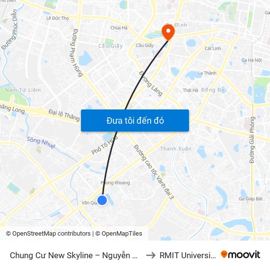 Chung Cư New Skyline – Nguyễn Khuyến (Hà Đông) to RMIT University Hanoi map