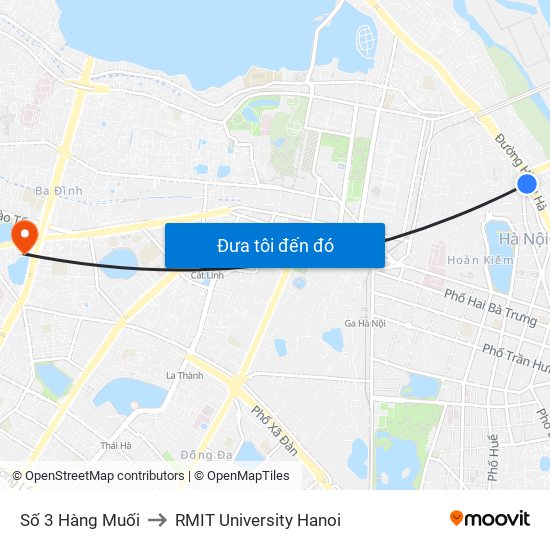 Số 3 Hàng Muối to RMIT University Hanoi map