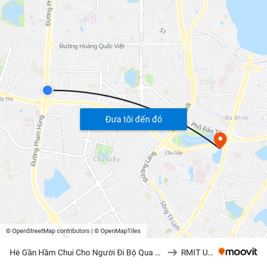 2b Phạm Văn Đồng to RMIT University Hanoi map
