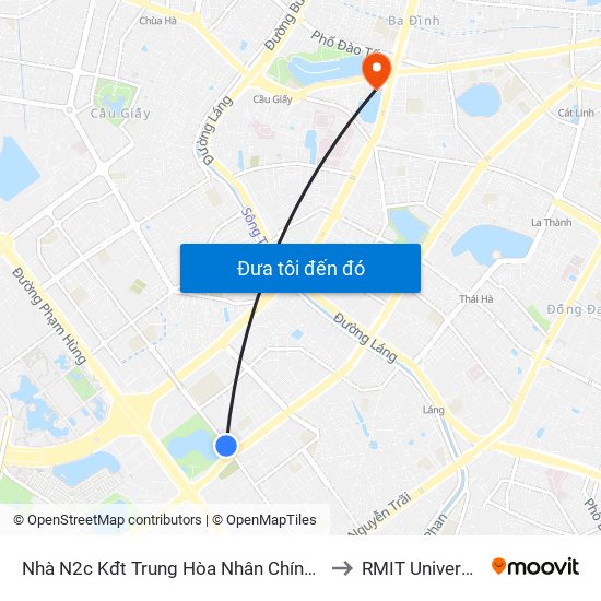 Nhà N2c Kđt Trung Hòa Nhân Chính - Hoàng Minh Giám to RMIT University Hanoi map