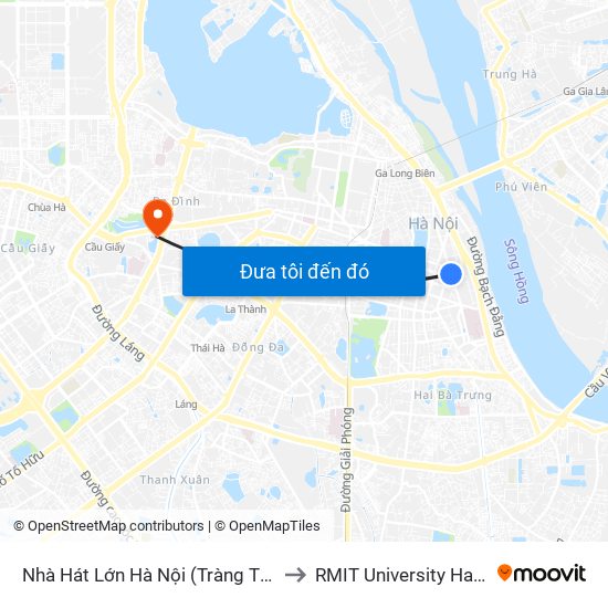 Nhà Hát Lớn Hà Nội (Tràng Tiền) to RMIT University Hanoi map
