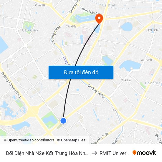 Đối Diện Nhà N2e Kđt Trung Hòa Nhân Chính - Lê Văn Lương to RMIT University Hanoi map