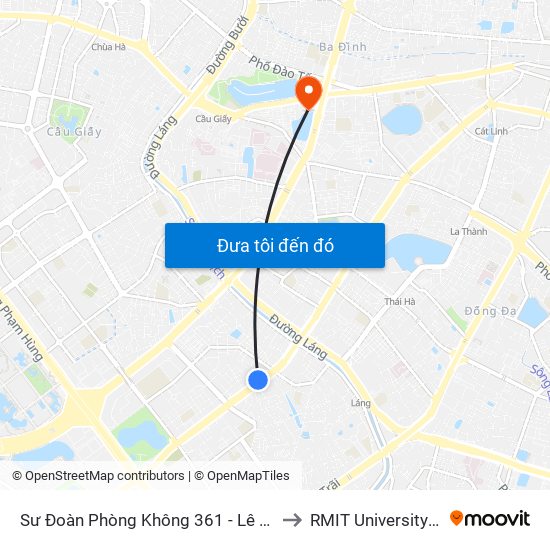 Sư Đoàn Phòng Không 361 - Lê Văn Lương to RMIT University Hanoi map