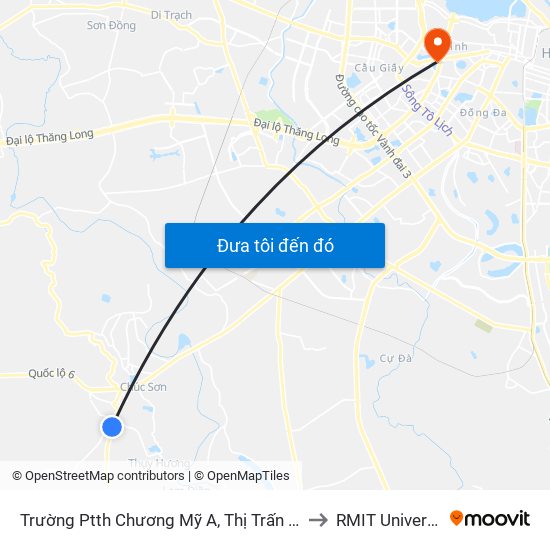 Trường Ptth Chương Mỹ A, Thị Trấn Chúc Sơn - Tỉnh Lộ 419 to RMIT University Hanoi map