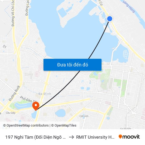 197 Nghi Tàm (Đối Diện Ngõ 276) to RMIT University Hanoi map