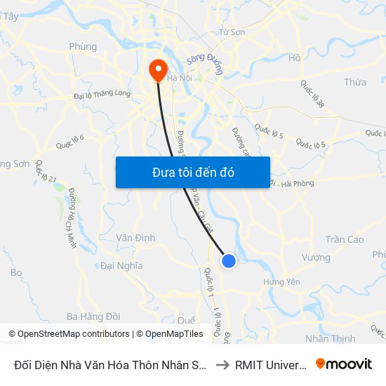 Đối Diện Nhà Văn Hóa Thôn Nhân Sơn, Xã Tri Thủy - Dt428 to RMIT University Hanoi map