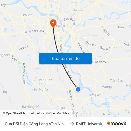 Qua Đối Diện Cổng Làng Vĩnh Ninh 50m - Dt428 to RMIT University Hanoi map