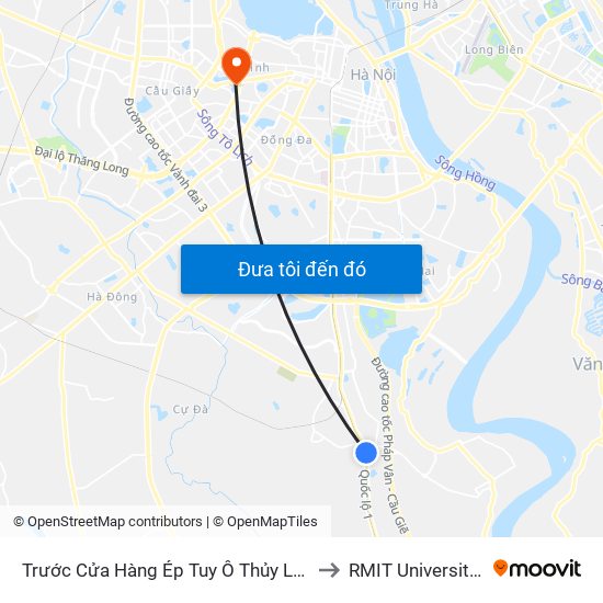 Trước Cửa Hàng Ép Tuy Ô Thủy Lực Bình Xuyên to RMIT University Hanoi map