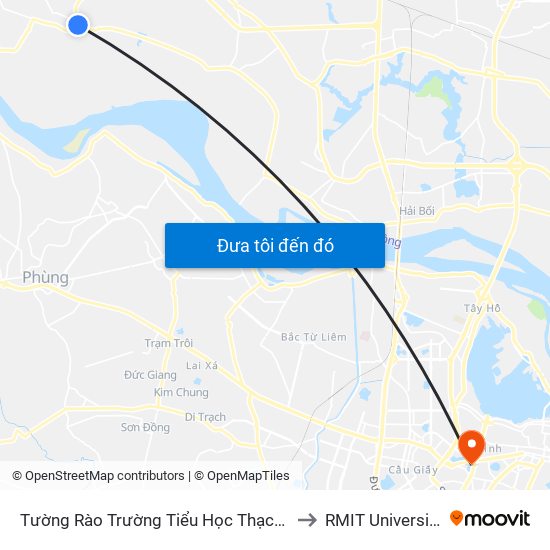 Tường Rào Trường Tiểu Học Thạch Đà B - Thạch Đà to RMIT University Hanoi map