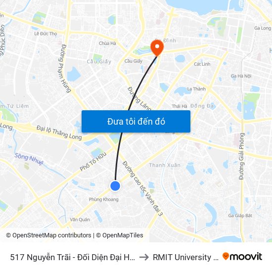 517 Nguyễn Trãi - Đối Diện Đại Học Hà Nội to RMIT University Hanoi map