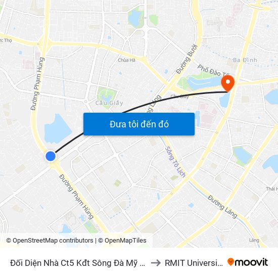 Đối Diện Nhà Ct5 Kđt Sông Đà Mỹ Đình - Phạm Hùng to RMIT University Hanoi map