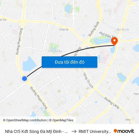 Nhà Ct5 Kđt Sông Đà Mỹ Đình - Phạm Hùng to RMIT University Hanoi map