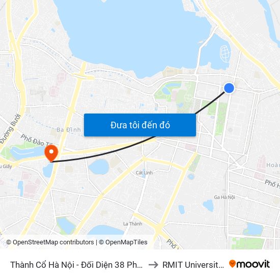 Thành Cổ Hà Nội - Đối Diện 38 Phan Đình Phùng to RMIT University Hanoi map