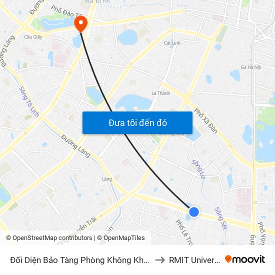 Đối Diện Bảo Tàng Phòng Không Không Quân - Trường Chinh to RMIT University Hanoi map