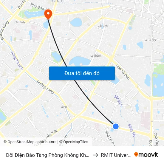 Đối Diện Bảo Tàng Phòng Không Không Quân - Trường Chinh to RMIT University Hanoi map