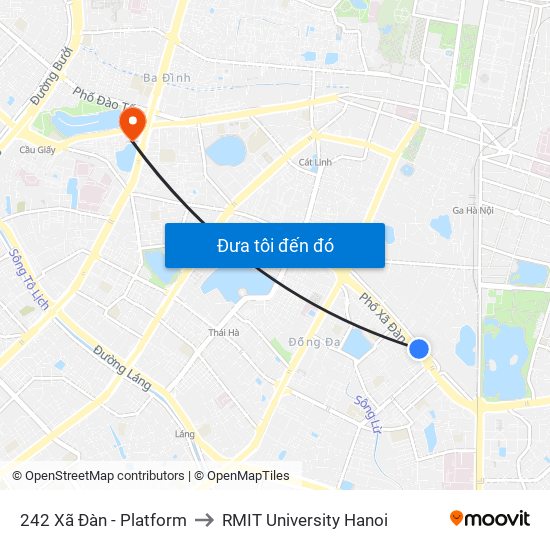 242 Xã Đàn - Platform to RMIT University Hanoi map
