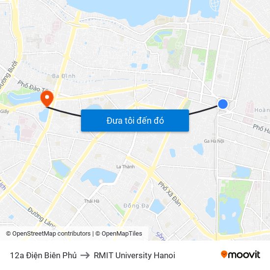 12a Điện Biên Phủ to RMIT University Hanoi map