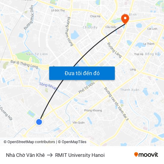 Nhà Chờ Văn Khê to RMIT University Hanoi map