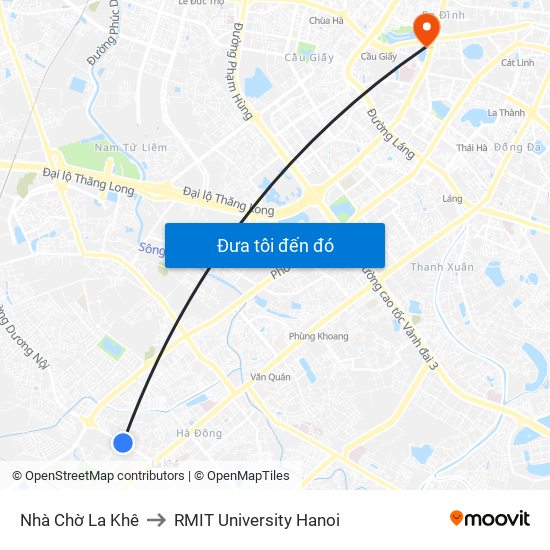 Nhà Chờ La Khê to RMIT University Hanoi map