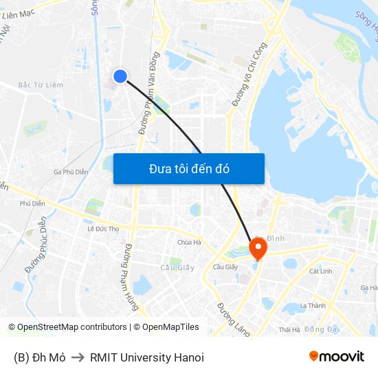 (B) Đh Mỏ to RMIT University Hanoi map