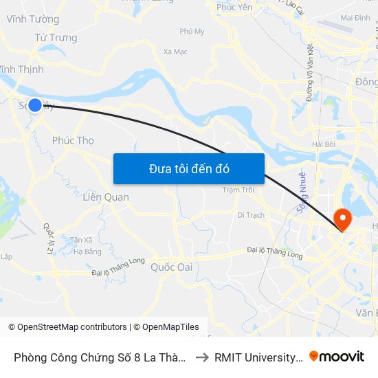 Phòng Công Chứng Số 8 La Thành - Sơn Tây to RMIT University Hanoi map
