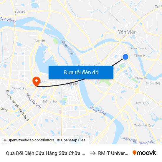 Qua Đối Diện Cửa Hàng Sữa Chữa Xe Máy Hùng Phi 30m to RMIT University Hanoi map