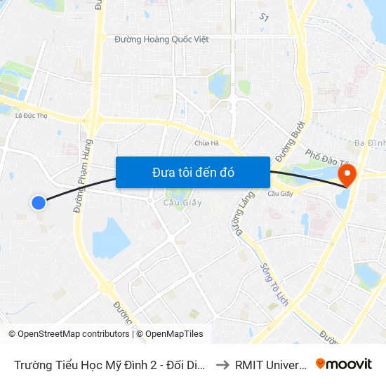 Trường Tiểu Học Mỹ Đình 2 - Đối Diện 216 Đường Mỹ Đình to RMIT University Hanoi map