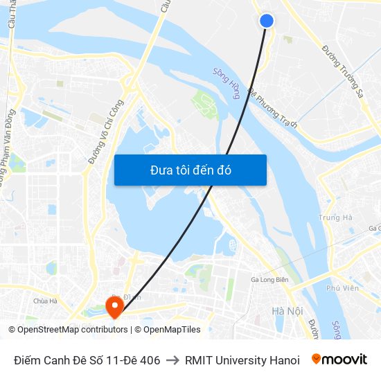 Điếm Canh Đê Số 11-Đê 406 to RMIT University Hanoi map