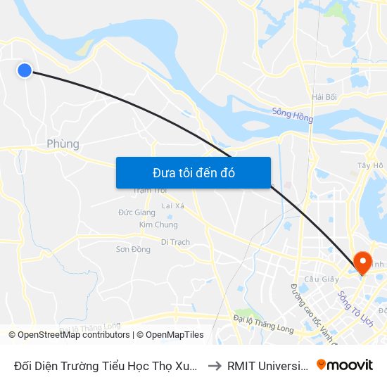 Đối Diện Trường Tiểu Học Thọ Xuân - Đan Phượng to RMIT University Hanoi map