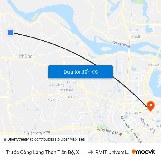 Trước Cổng Làng Thôn Tiến Bộ, Xóm Cực Nam 10m to RMIT University Hanoi map