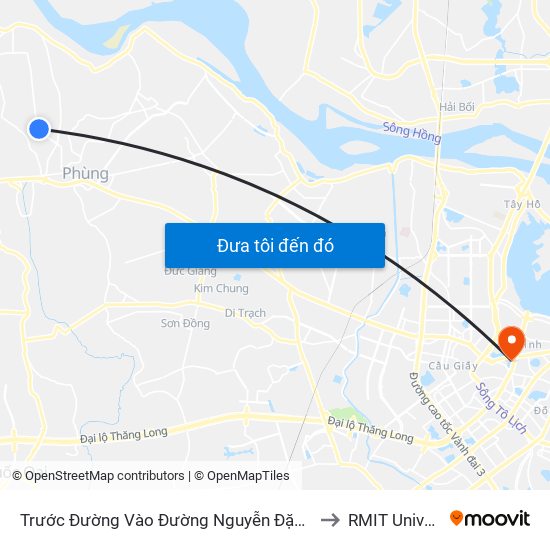 Trước Đường Vào Đường Nguyễn Đặng Phi - Khu Di Tích Đá La Thạch to RMIT University Hanoi map
