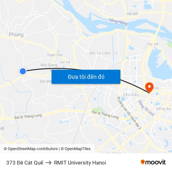 373 Đê Cát Quế to RMIT University Hanoi map