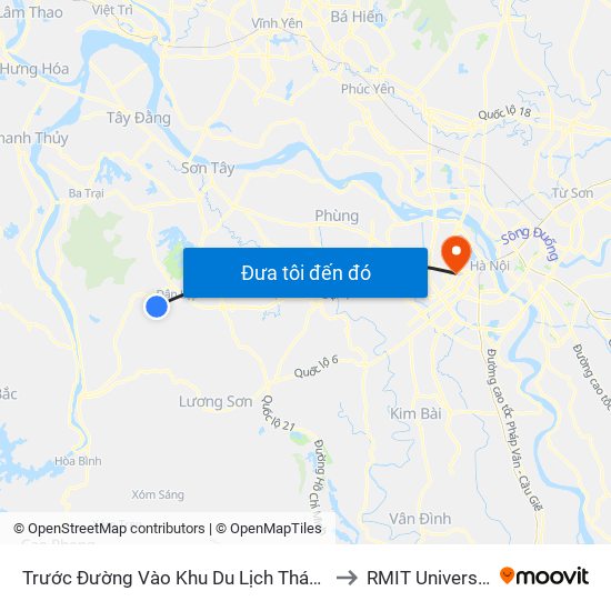Trước Đường Vào Khu Du Lịch Thác Bạc Suối Sao 30m to RMIT University Hanoi map