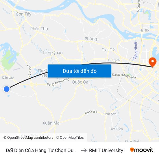 Đối Diện Cửa Hàng Tự Chọn Quỳnh Lương to RMIT University Hanoi map