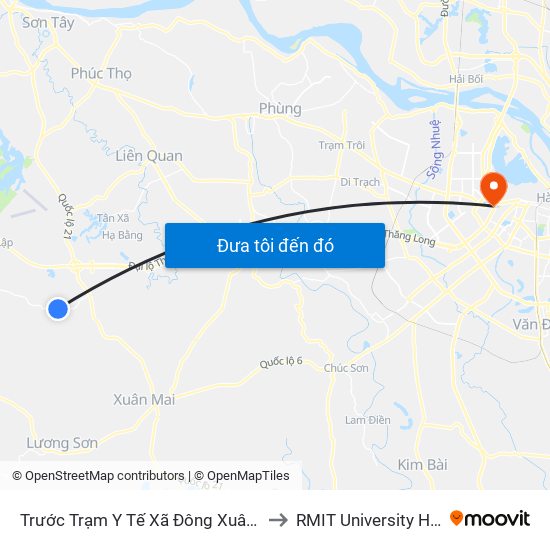 Trước Trạm Y Tế Xã Đông Xuân 20m to RMIT University Hanoi map