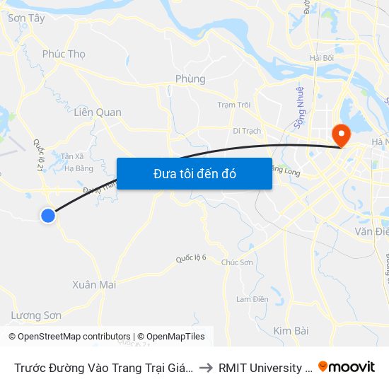 Trước Đường Vào Trang Trại Giáo Dục Mis to RMIT University Hanoi map
