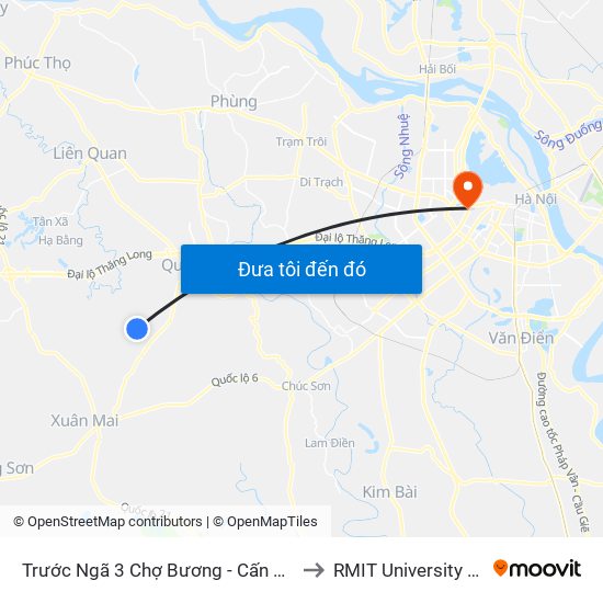 Trước Ngã 3 Chợ Bương - Cấn Hữu 30m to RMIT University Hanoi map