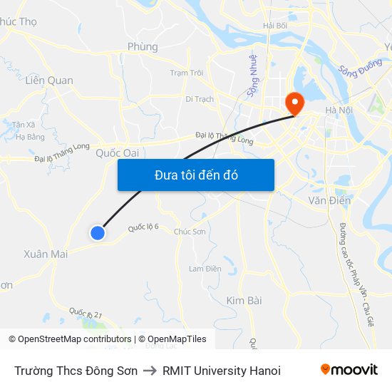 Trường Thcs Đông Sơn to RMIT University Hanoi map