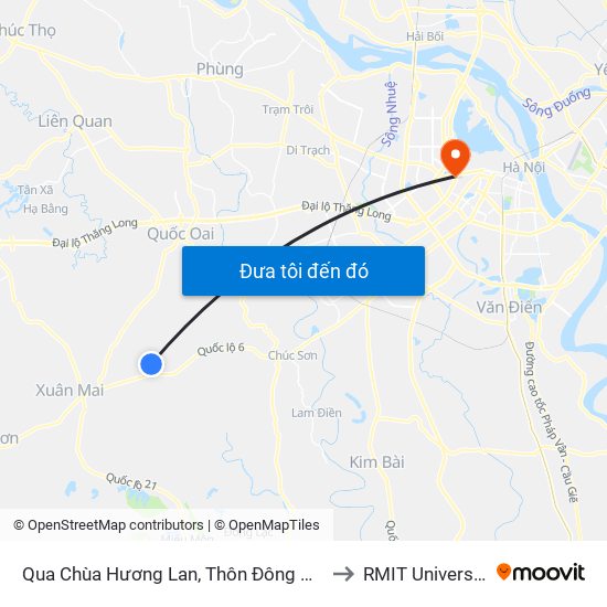 Qua Chùa Hương Lan, Thôn Đông Cựu, Đông Sơn 30m to RMIT University Hanoi map