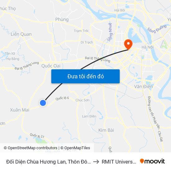 Đối Diện Chùa Hương Lan, Thôn Đông Cựu, Đông Sơn to RMIT University Hanoi map