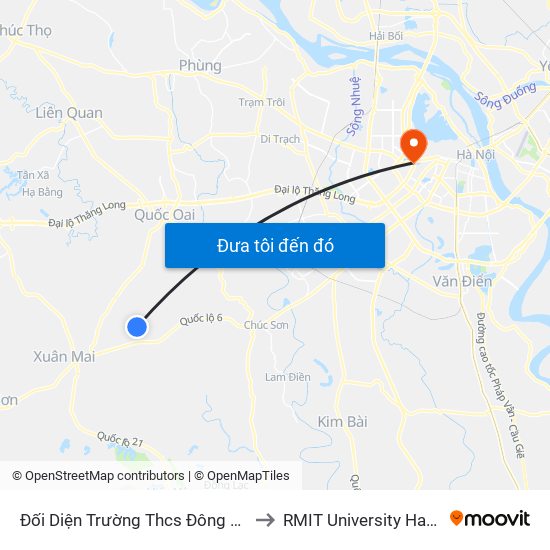 Đối Diện Trường Thcs Đông Sơn to RMIT University Hanoi map