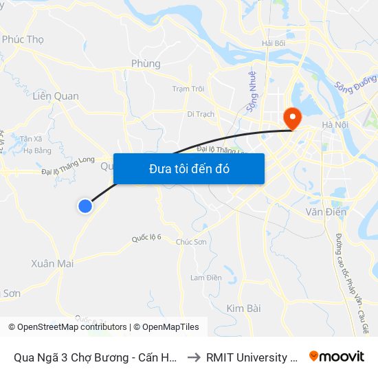 Qua  Ngã 3 Chợ Bương - Cấn Hữu 30m to RMIT University Hanoi map