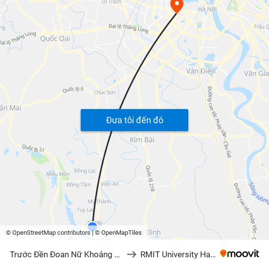 Trước Đền Đoan Nữ Khoảng 70m to RMIT University Hanoi map