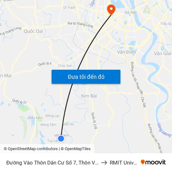 Đường Vào Thôn Dân Cư Số 7, Thôn Vĩnh Lạc, Xã Mỹ Thành Khoảng 50m to RMIT University Hanoi map