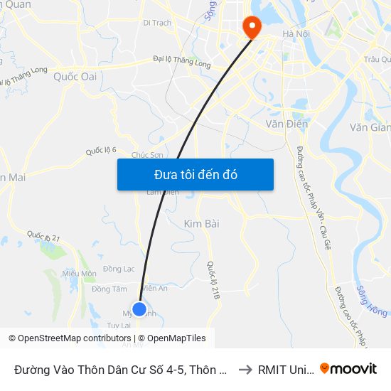 Đường Vào Thôn Dân Cư Số 4-5, Thôn Vĩnh Xương Thượng, Xã Mỹ Thành Khoảng 50m to RMIT University Hanoi map